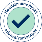 Noudatamme hyvää edunvalvontapaa - Avoimuusrekisterin leima